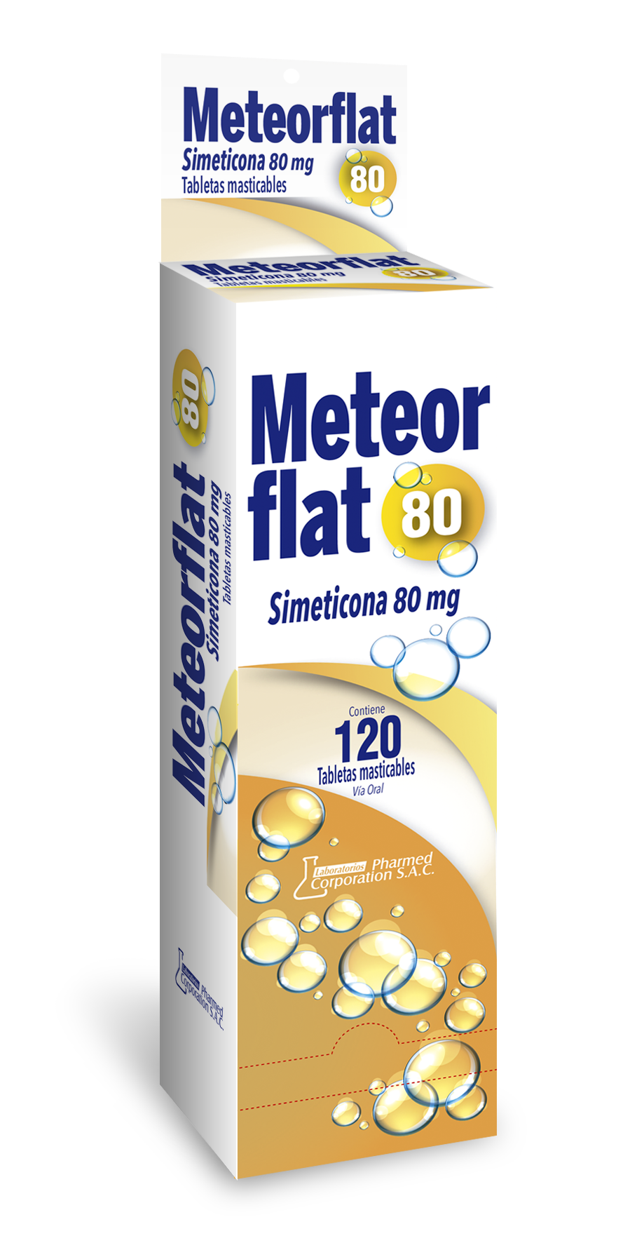 Meteorflat 80, Caja con 120 tabletas masticables